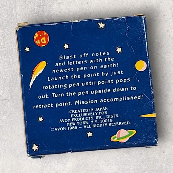 Vintage 1986 Avon Fun in Space Clip Pen Lenticular Rocket Kids Boxed Magic Toy - Picture 8 of 9